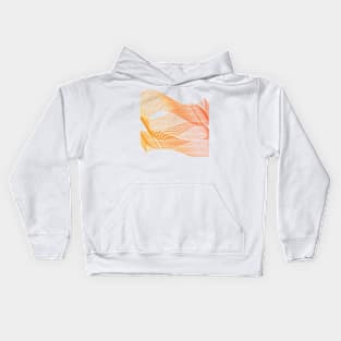 Geometric orange pattern waves Kids Hoodie